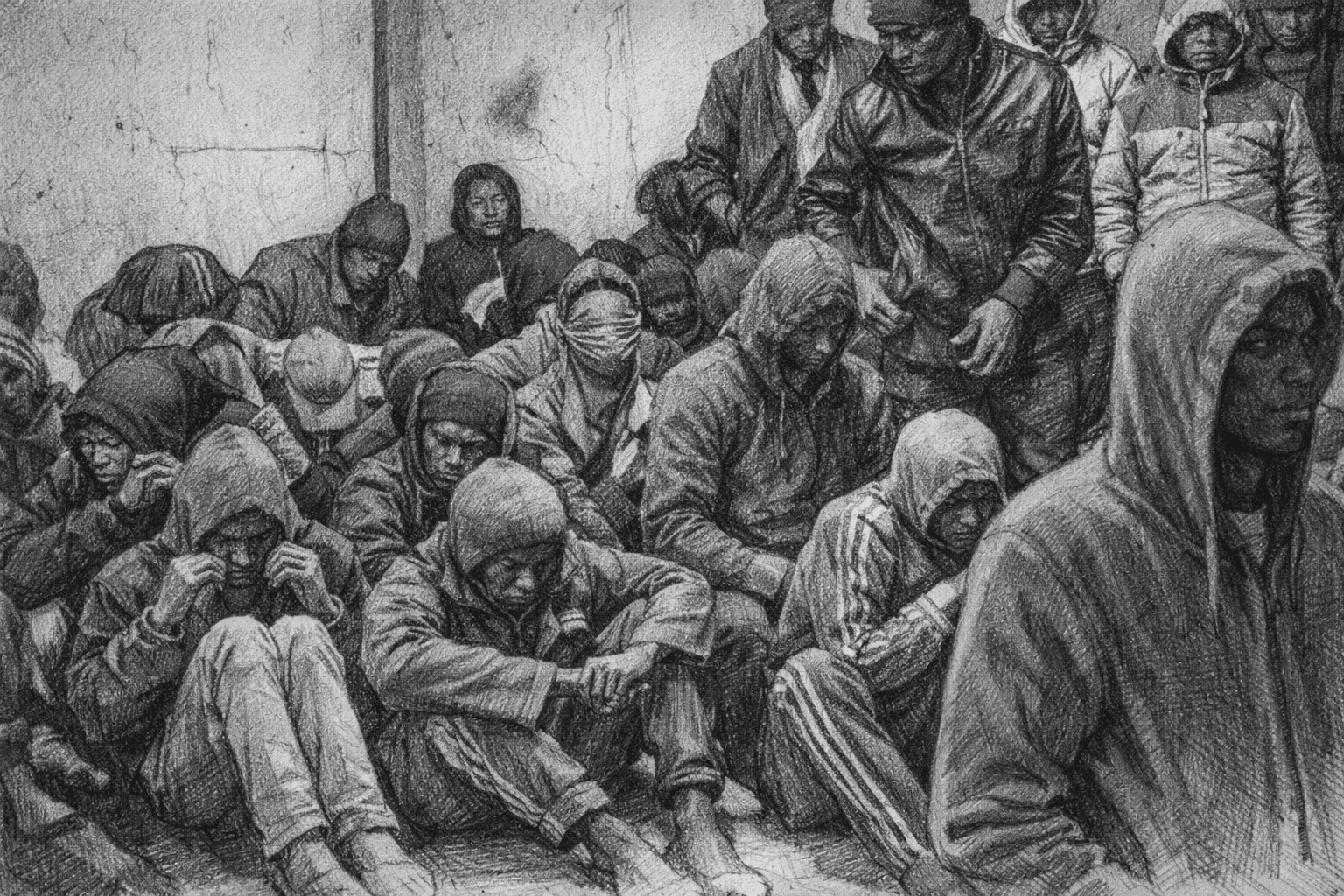 مهاجرون غير نظاميين محتجزون في ظروف قاسية داخل أحد مراكز الاحتجاز في ليبيا